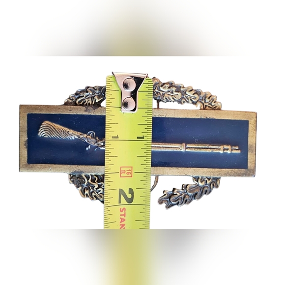 1989 AMERICAN BUCKLE CO Vintage Solid Brass US Civil War Baron Rifle Wreath - Picture 6 of 6